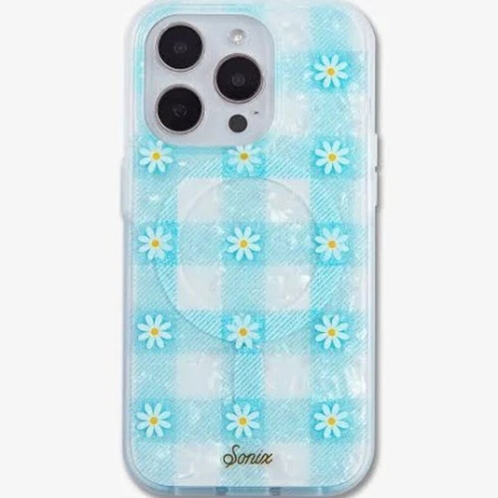 SONIX NIB $40 iPhone 14 Pro Daisy Plaid Phone Case MagSafe Compatible NO BOX